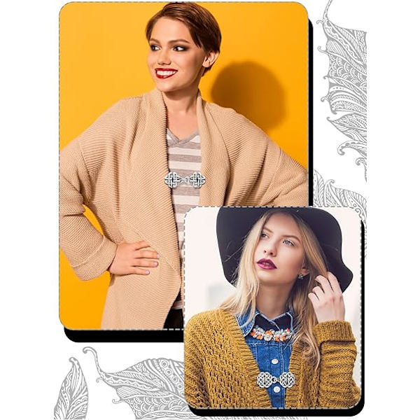 4 kpl Retro ontto Vintage Neule Shawl Cardigan Klipsit Retro Swirl Cardigan Viitta Pin Antiikki Viitta