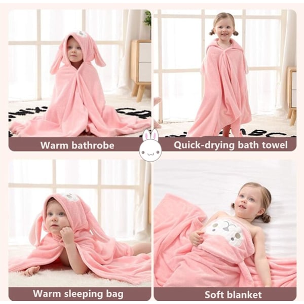 （Rosa） Premium Hooded Handdukar För Barn 34.6x59 tum | Strand Eller Bad