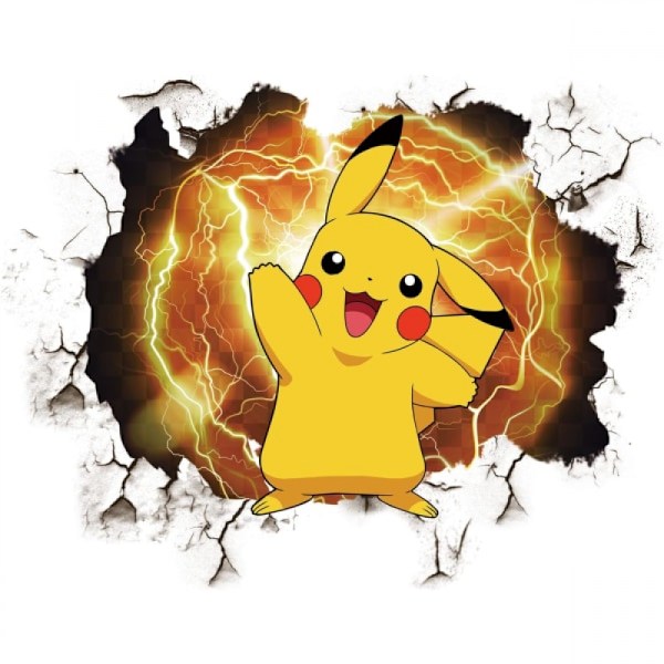 Pikachu Children's Room Decorative Wall Stickers, Cartoon Stickers Self-adhesive Stickers PVC 50*40cm