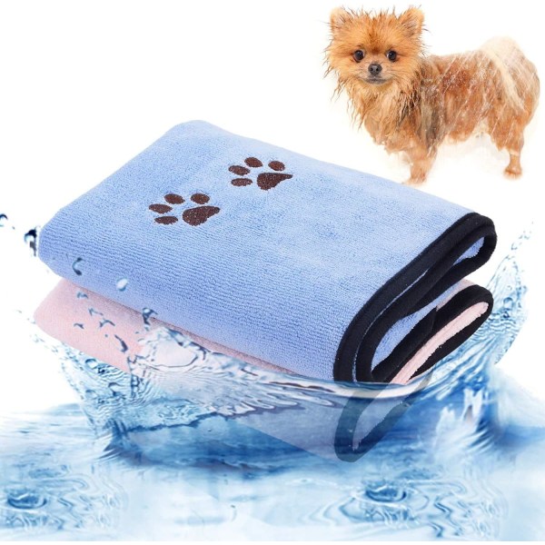 Handdukar för husdjur, 2 ST Snabbtorkande badhanddukar för husdjur, mikrofiber Pe