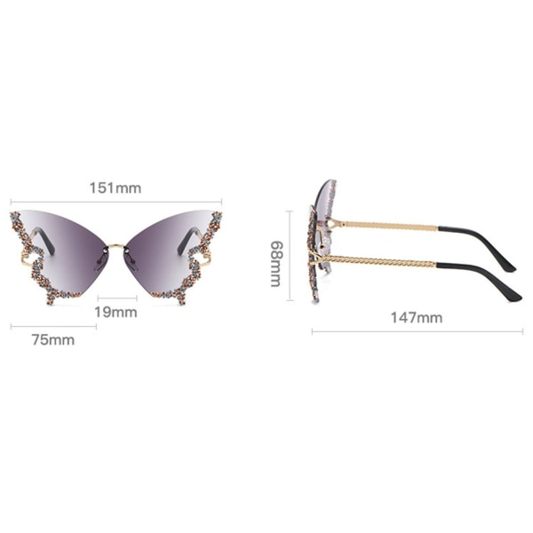 Damsolglasögon Gradient UV400 skydd med PU case