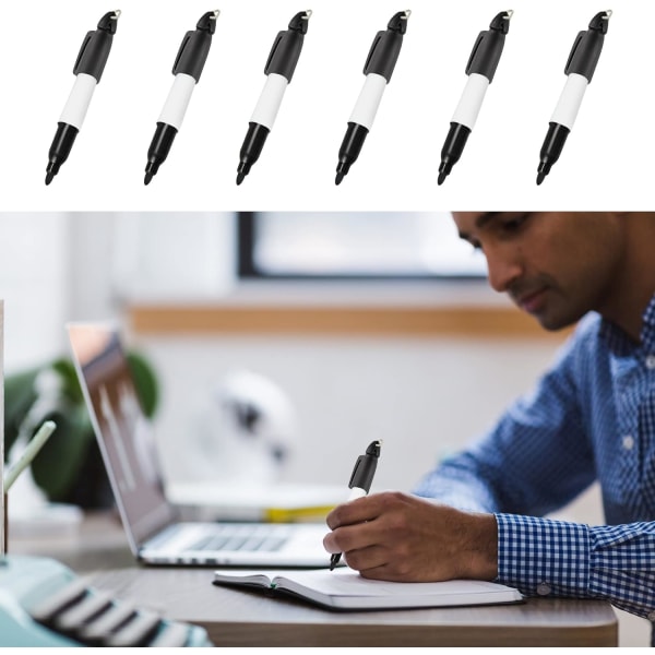 12-pack Mini Permanent Markers med Klippfäste för Golfmarkeringar, Medicinska