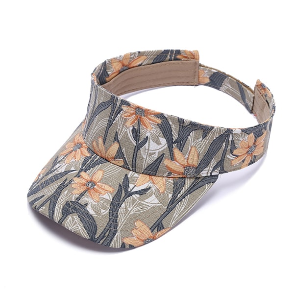 (Khaki) 1 st tryckt sport solhatt justerbar ihålig topp baseball keps bomulls baseball keps unisex
