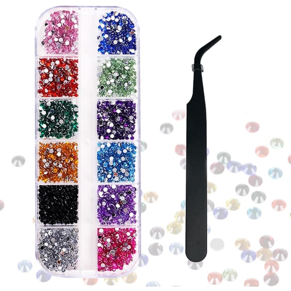 Flat Back Gems, Crystal Nail Art Gems, Nail Art verktyg för naglar, kläder, ansikte, hantverk