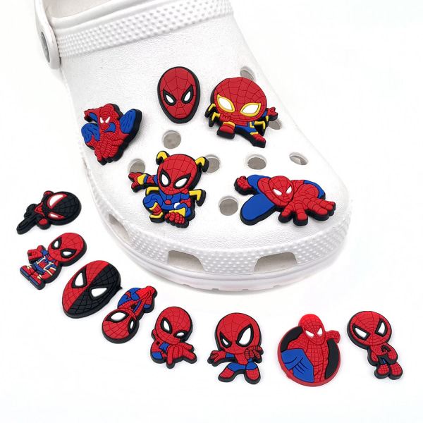 13st Spider-Man Superhero Söta Crocs DIY PVC Skotillbehör