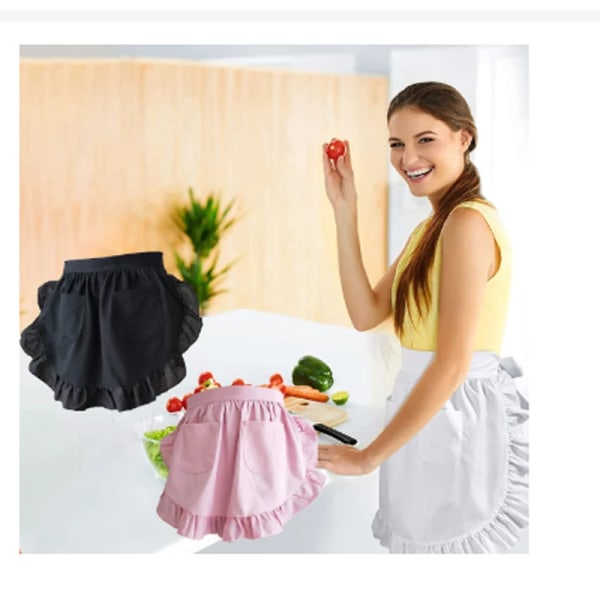 Rosa Mode Midjeförkläde Kök Matlagning Restaurang Halvförkläde Rosa