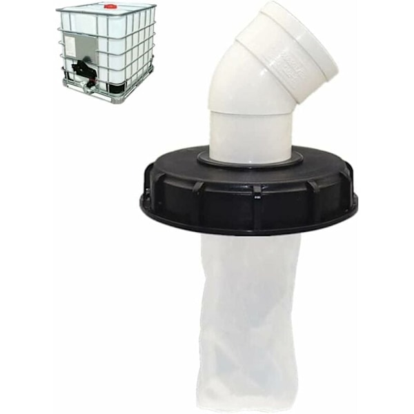45°IBC Tanklock med tvättbart nylonfilter för 1000 liters IBC-regnvattentank, IBC-lockfilter IBC-tanktillbehör, nylonregnvattenfilter 165 mm