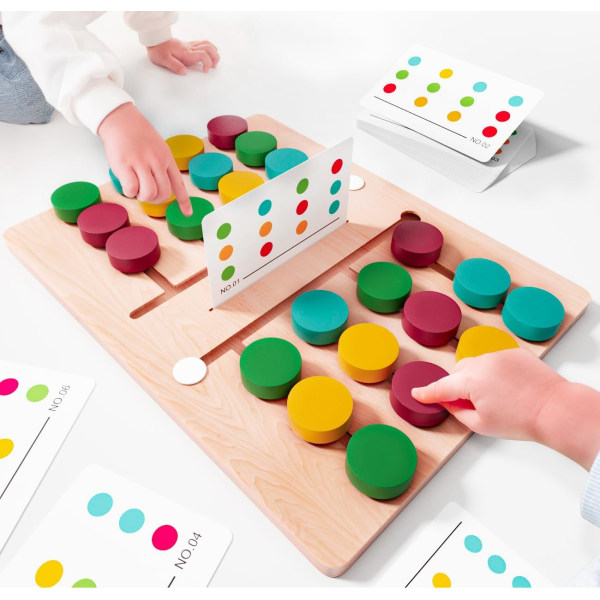 Slide Puzzle Boards av trä, brädspel Montessori Educational T