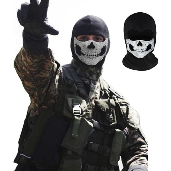 One Size Skull Ghost Mask Call Duty Mask Black Full Face Bike Sk