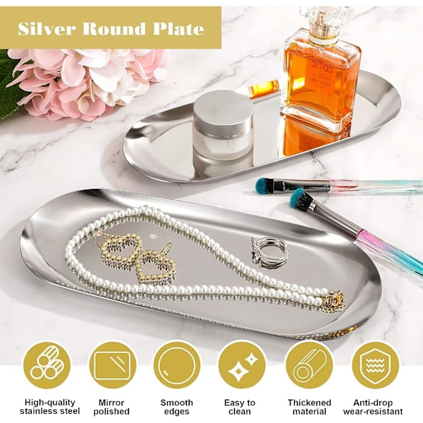 Silver smyckesbricka oval bricka