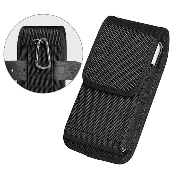 (Size L) Black Cell Phone Bag Nylon Belt Holster Outdoor Cell Phone Bag Men's Waist Bag Running Sports Cell Phone Bag Tactical Wai