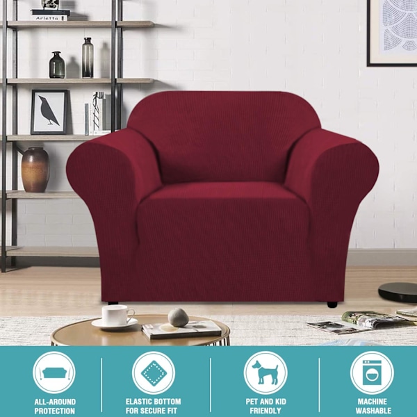 1-sits Stretchöverdrag för 1-sits Kudde (Stol, Vin)
