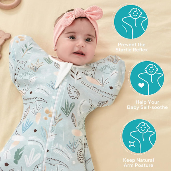 Star, 3-6 månader baby swaddle övergångssovsäck med armar U