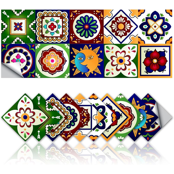 20Pcs 4 x 4 Inch Tile Stickers Wall Decor Peel and Stick Tile Stickers for Home Decor