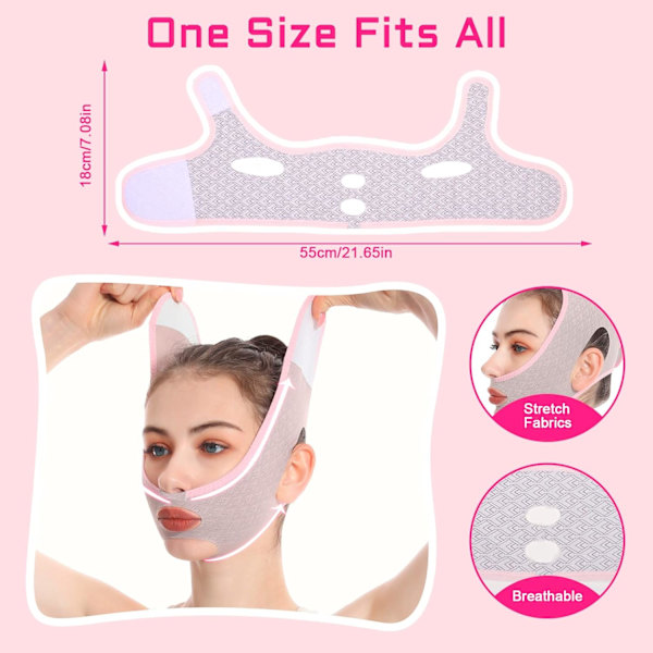 2PCS Beauty Face Sculpting Sleep Mask, V Line Lifting Face-belt C