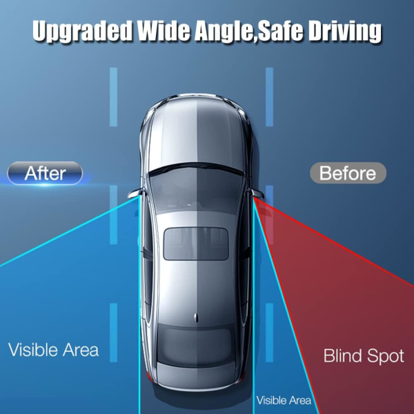 (Svart) 2-pack runda HD-glashörnspeglar för bil med konvexa inramade speglar med justerbar bred vinkel