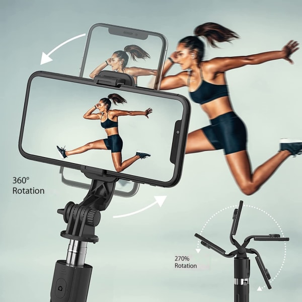 Selfie Stick Bluetooth Selfie Stick Stativ Fjärrkontroll 360°