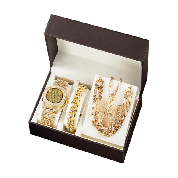Guld 3-delad Watch Accessories Set för kvinnor