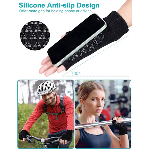 Vinterhandskar utan fingrar, Vinterhandskar, Stickade fingerlösa handskar, Halvfinger vantar, Halvfinger