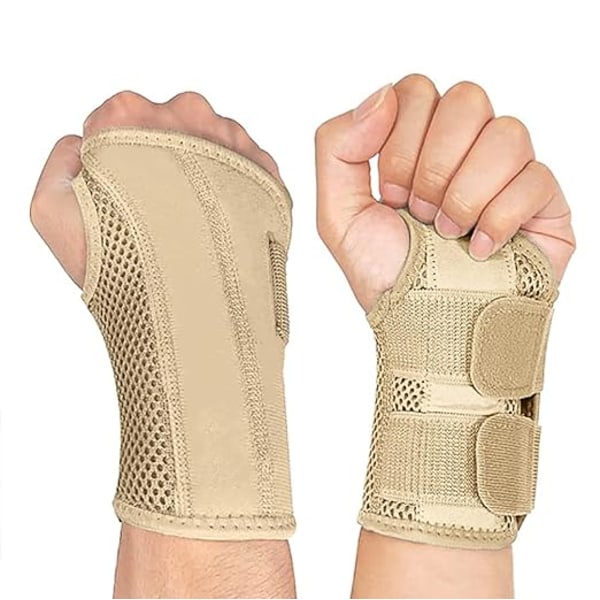 Andningsbart handledsstöd med metallskena stabilisator för män och kvinnor Justerbart handledsstöd för artrit Tendonit stukning