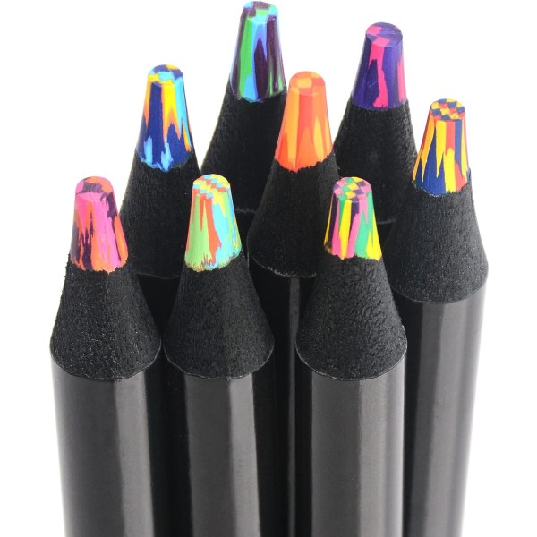 8 delar regnbågspennor, jumbofärgade pennor för vuxna och K