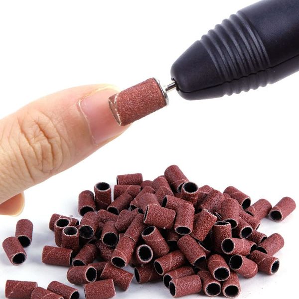 100 st Sandpapperslipar Bits Sleeves Manikyr Tillbehör, #80 Korn