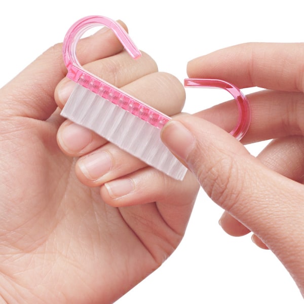 3-delad nagelborste med handtag plast nagelrengöringsborste