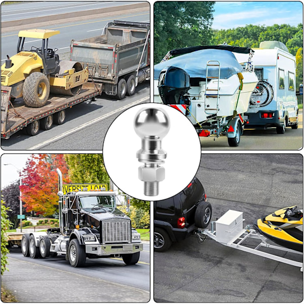 Trailerkoppling Kula 3,5 Ton Trailerkoppling Kula 50mm Trailerkoppling Huvud med Krom Sexkantmutter för ATV UT