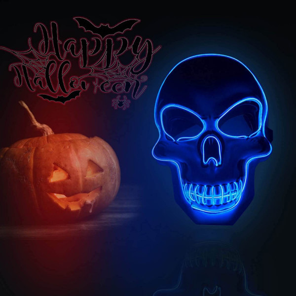 Dekorativt föremål Halloween LED-mask LED-skelettmask lyser upp till Halloween