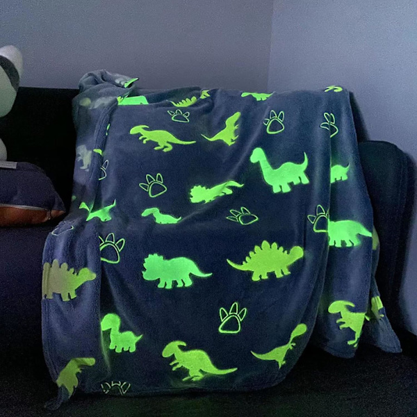(Blå dinosaurie, 1*1.5 meter) varm flanellfotmatta