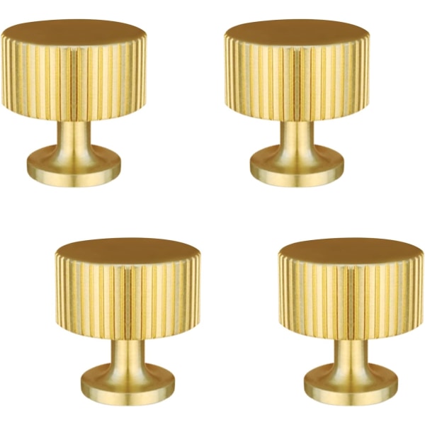 Set med 4 dörrknoppar (28x28mm), möbelknoppar i guld, byrå i guld