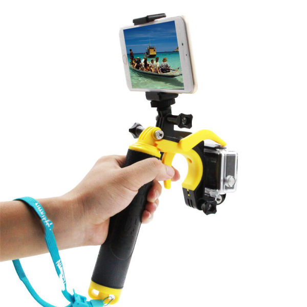 Flytande handtag Flytande stång Vattentät hanterare Sportkameratillbehör för simning och dykning Kompatibel med alla GoPro och de flesta actionkameror