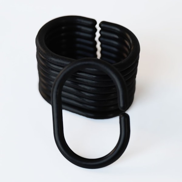 12 st Svarta Gardinringar, Plast Duschringar, C-formade Duschgardinringar för Badrum
