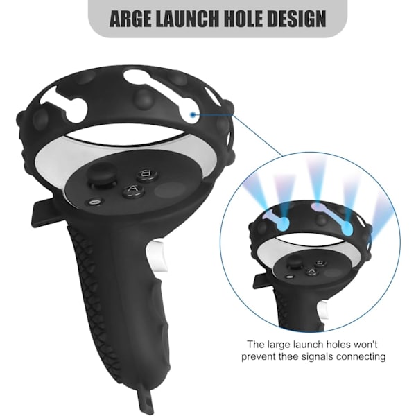 (Svart) Oculus Quest 2 Touch Controller Full Skyddande Omslag med