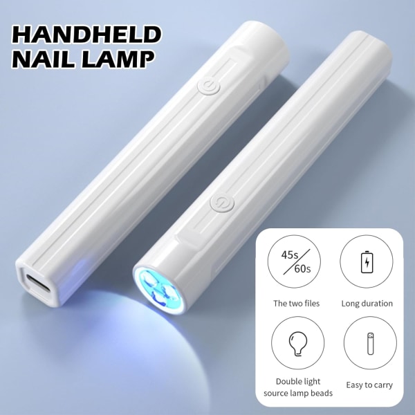 Handhållen UV Nagellampa, Mini UV-lampa för Gel Nagel Nageltork Ficklampa LED Gel Nagellampa för härdning av lim Gel Nail Gems