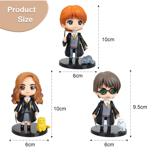 PCS Harry Potter Figure Cake Toppers, Wizard Cake Toppers, Mini F
