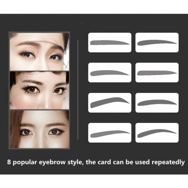 8 uppsättningar stenciler för formning av ögonbryn Ögonbrynsstencilsats