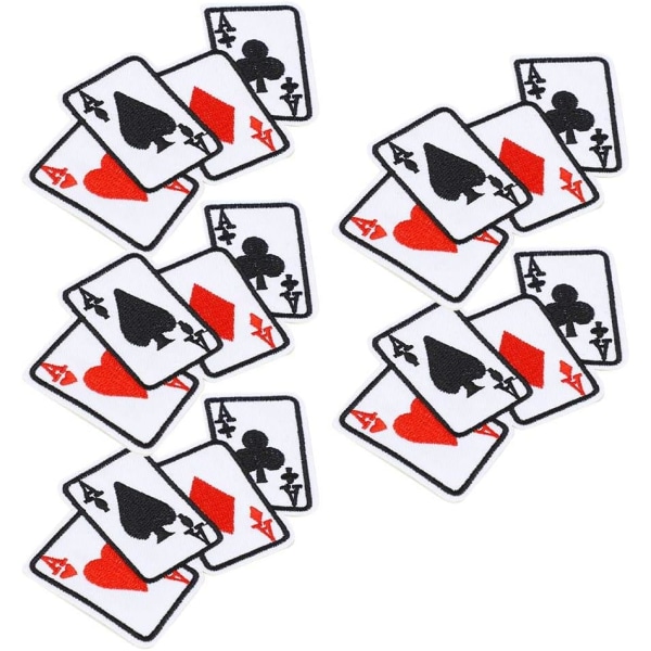 5 st Poker Ace klädlapp, applikation för emblem på pokerkort