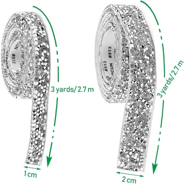 Kristall Strassband, 2 Rullar Harts Strassband Själv-
