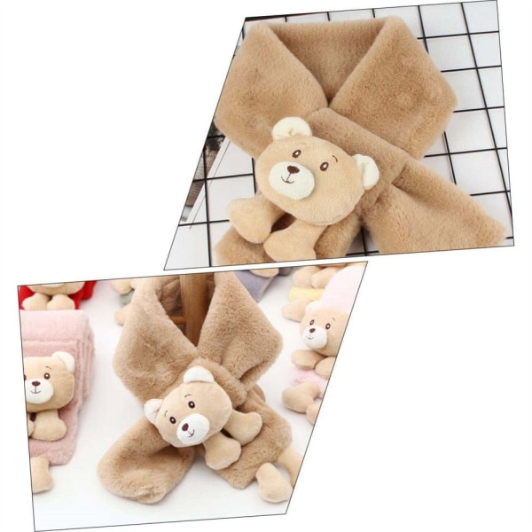 Kakiscarf för barn, dekorativ plyschhalsduk för nallebjörn