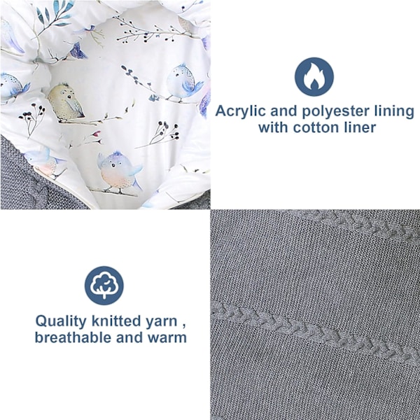 Baby Nest (Grå) Nyfödd SovSäck Sovsäck Varm Swaddle W