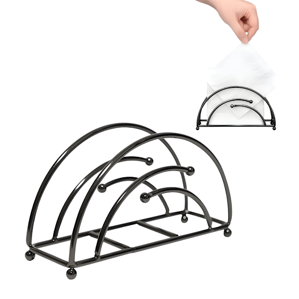 (Sort) Metal Serviet Holder Oprejst Moderne Serviet Holder til Bar Restaurant Bordplade