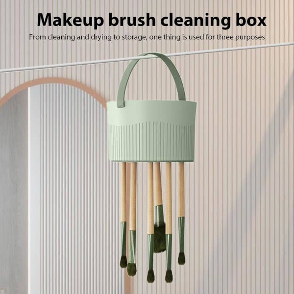 1 ST Green Makeup Brush Cleaner Bowl, Silikon 3 i 1 borstrengöring