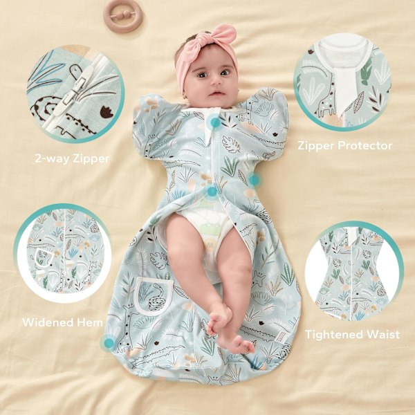 Star, 3-6 månader baby swaddle övergångssovsäck med armar U