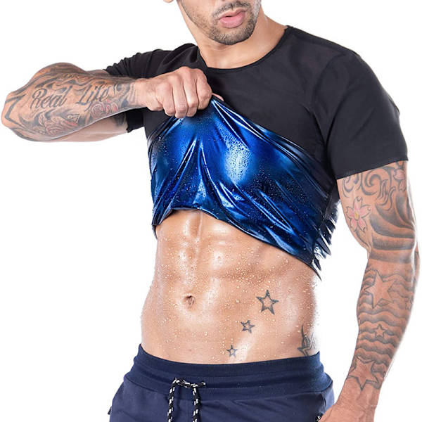 Herrarnas Svettande Tanktop Slank Väst Fitness T-shirt Sauna Effekt Sport Kroppsshapare