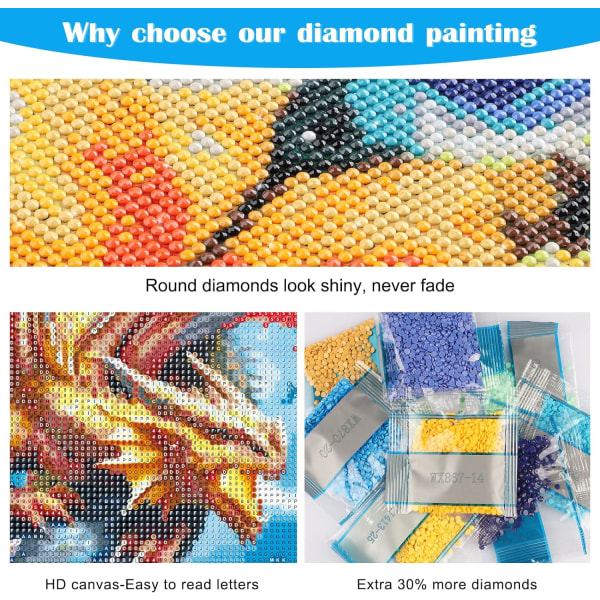 (30x40cm) Dinosaur Diamond Painting Kit, Full Diamond Painting, D