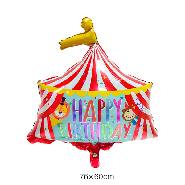 Cirkus Clown Grattis på födelsedagen Ballonger med Banner Cake Topper Latex Ballong Set Set