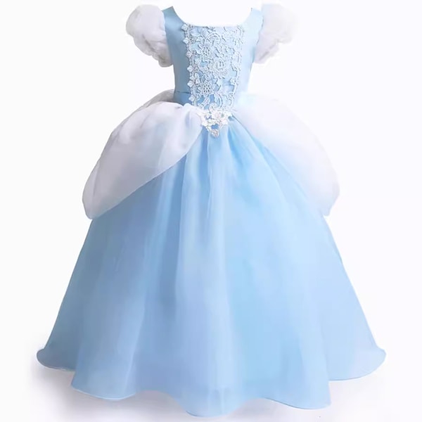 (Height 110CM) 1 piece blue princess costume little girl dress up role play fancy Halloween Christma