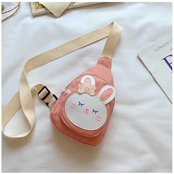 (Rosa) Kanin Crossbody Veske Skulder Bag Brystveske Liten Ryggsekk Liten Crossbody Bag Kawaii Bag Kawaii Ryggsekk Sling Ryggsekk