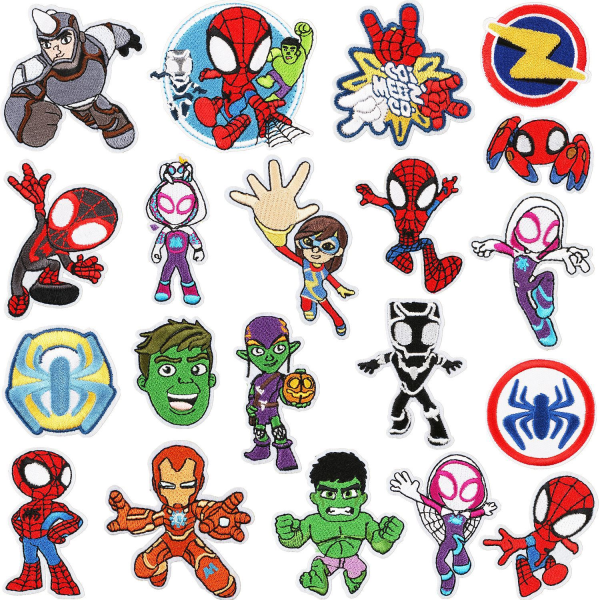 20 stycken Stick Spider-Man & His Amazing Friends Iron-On Broide
